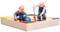 Outdoor Wooden Sand Box with Floor Cover and Waterproof Protection Cover, Square Sandpit for Kids